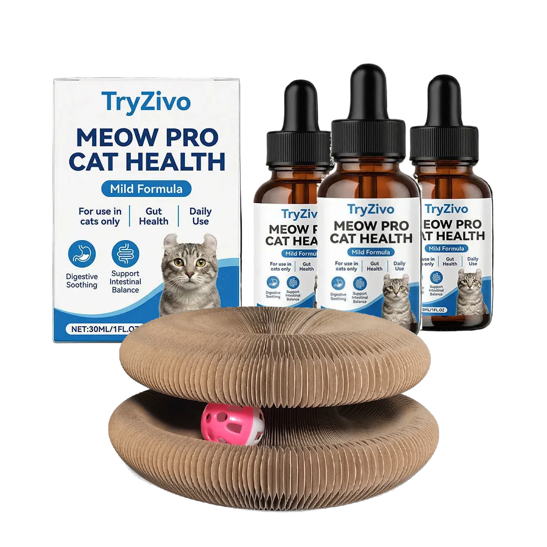 MeowPro Probiotic 3-Month Supply + FREE Cat Scratch Tunnel